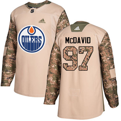 Personalized Youth Edmonton Oilers #97 Connor McDavid Camo Authentic 2017 Veterans Day Stitched NHL Jersey