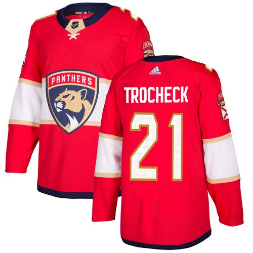 Personalized Youth Florida Panthers #21 Vincent Trocheck Red Home Authentic Stitched NHL Jersey