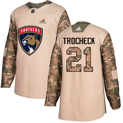 Personalized Youth Florida Panthers #21 Vincent Trocheck Camo Authentic 2017 Veterans Day Stitched NHL Jersey