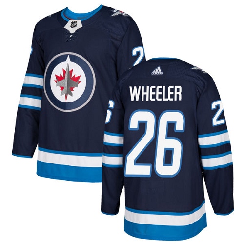 Personalized Youth Winnipeg Jets #26 Blake Wheeler Navy Blue Home Authentic Stitched NHL Jersey