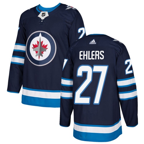 Personalized Youth Winnipeg Jets #27 Nikolaj Ehlers Navy Blue Home Authentic Stitched NHL Jersey