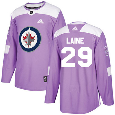 Personalized Youth Winnipeg Jets #29 Patrik Laine Purple Authentic Fights Cancer Stitched NHL Jersey