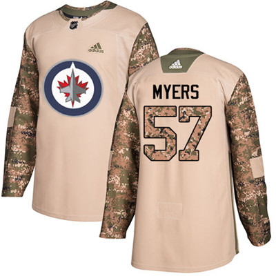 Personalized Youth Winnipeg Jets #57 Tyler Myers Camo Authentic 2017 Veterans Day Stitched NHL Jersey