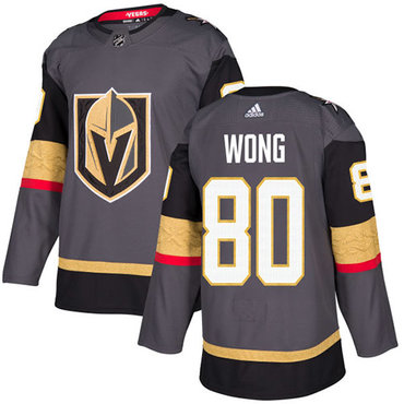 Personalized Youth Vegas Golden Knights #80 Tyler Wong Grey Home Authentic Stitched NHL Jersey