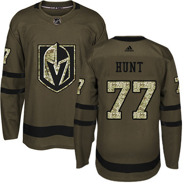 Personalized Youth Vegas Golden Knights #77 Brad Hunt Green Salute to Service Stitched NHL Jersey