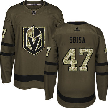 Personalized Youth Vegas Golden Knights #47 Luca Sbisa Green Salute to Service Stitched NHL Jersey