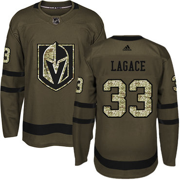 Personalized Youth Vegas Golden Knights #33 Maxime Lagace Green Salute to Service Stitched NHL Jersey