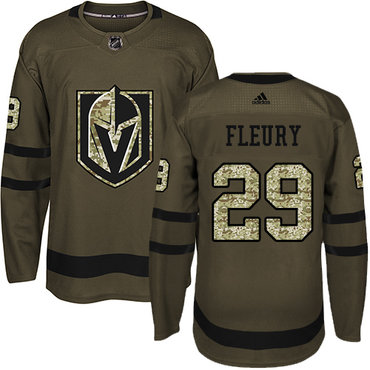 Personalized Youth Vegas Golden Knights #29 Marc-Andre Fleury Green Salute to Service Stitched NHL Jersey