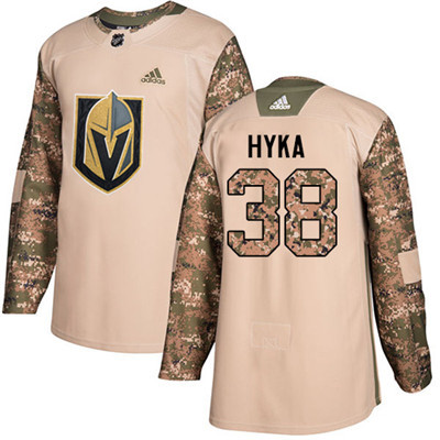 Personalized Youth Vegas Golden Knights #38 Tomas Hyka Camo Authentic 2017 Veterans Day Stitched NHL Jersey