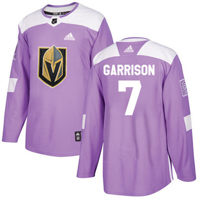 Personalized Youth Vegas Golden Knights #7 Jason Garrison Purple Authentic Fights Cancer Stitched NHL Jersey