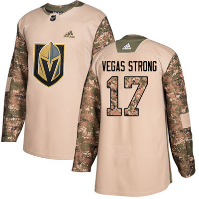 Personalized Youth Vegas Golden Knights #17 Vegas Strong Camo Authentic 2017 Veterans Day Stitched NHL Jersey