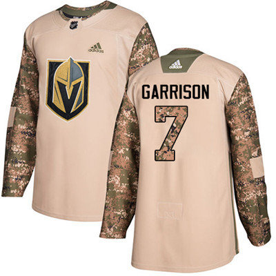 Personalized Youth Vegas Golden Knights #7 Jason Garrison Camo Authentic 2017 Veterans Day Stitched NHL Jersey