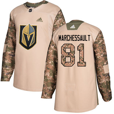 Personalized Youth Vegas Golden Knights #81 Jonathan Marchessault Camo Authentic 2017 Veterans Day Stitched NHL Jersey