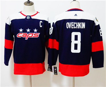 Personalized Youth Washington Capitals #8 Alexander Ovechkin Navy 2018 NHL Stadium Series Jersey