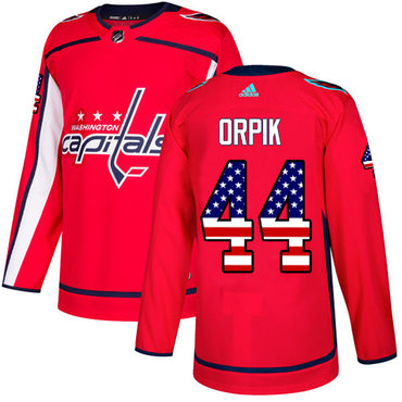 Personalized Youth Washington Capitals #44 Brooks Orpik Red Home Authentic USA Flag Stitched NHL Jersey