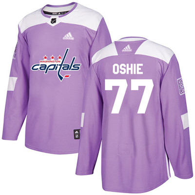 Personalized Youth Washington Capitals #77 T.J. Oshie Purple Authentic Fights Cancer Stitched NHL Jersey