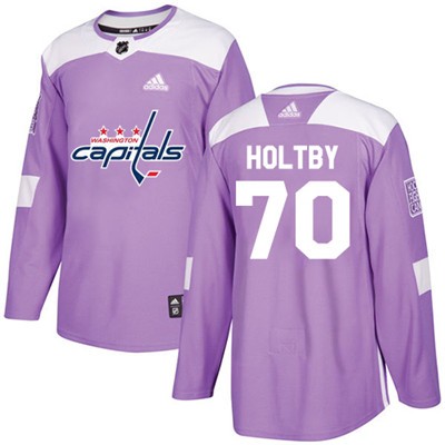 Personalized Youth Washington Capitals #70 Braden Holtby Purple Authentic Fights Cancer Stitched NHL Jersey