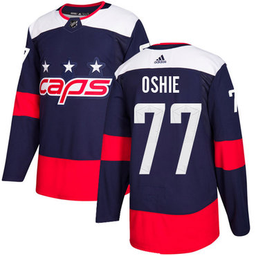 Personalized Youth Washington Capitals #77 T.J. Oshie Navy Authentic 2018 Stadium Series Stitched NHL Jersey