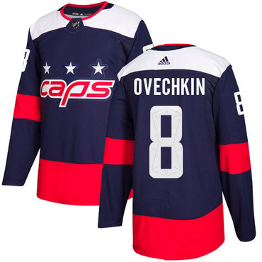 Personalized Youth Washington Capitals #8 Alex Ovechkin Navy Authentic 2018 Stadium Series Stitched NHL Jersey