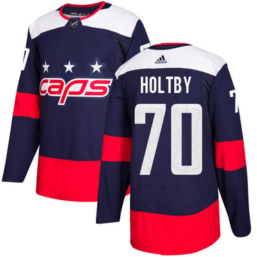 Personalized Youth Washington Capitals #70 Braden Holtby Navy Authentic 2018 Stadium Series Stitched NHL Jersey