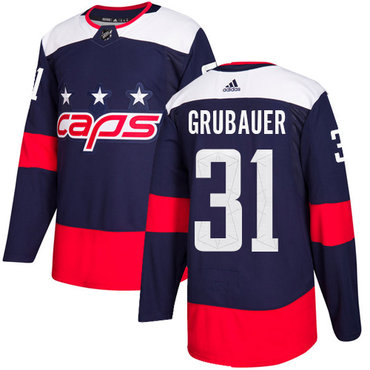 Personalized Youth Washington Capitals #31 Philipp Grubauer Navy Authentic 2018 Stadium Series Stitched NHL Jersey