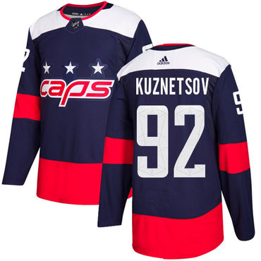 Personalized Youth Washington Capitals #92 Evgeny Kuznetsov Navy Authentic 2018 Stadium Series Stitched NHL Jersey