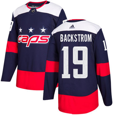 Personalized Youth Washington Capitals #19 Nicklas Backstrom Navy Authentic 2018 Stadium Series Stitched NHL Jersey