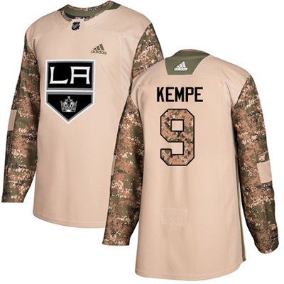 Personalized Youth Los Angeles Kings #9 Adrian Kempe Camo Authentic 2017 Veterans Day Stitched NHL Jersey
