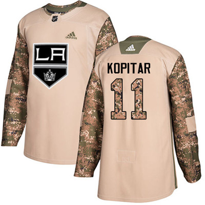 Personalized Youth Los Angeles Kings #11 Anze Kopitar Camo Authentic 2017 Veterans Day Stitched NHL Jersey