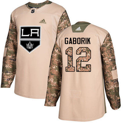 Personalized Youth Los Angeles Kings #12 Marian Gaborik Camo Authentic 2017 Veterans Day Stitched NHL Jersey