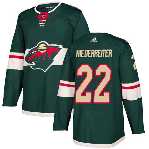 Personalized Youth Minnesota Wild #22 Nino Niederreiter Green Home Authentic Stitched NHL Jersey
