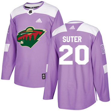 Personalized Youth Minnesota Wild #20 Ryan Suter Purple Authentic Fights Cancer Stitched NHL Jersey