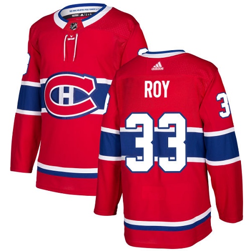 Personalized Youth Montreal Canadiens #33 Patrick Roy Red Home Authentic Stitched NHL Jersey