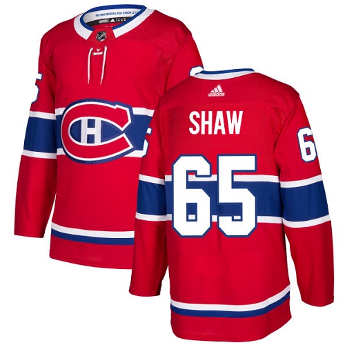 Personalized Youth Montreal Canadiens #65 Andrew Shaw Red Home Authentic Stitched NHL Jersey