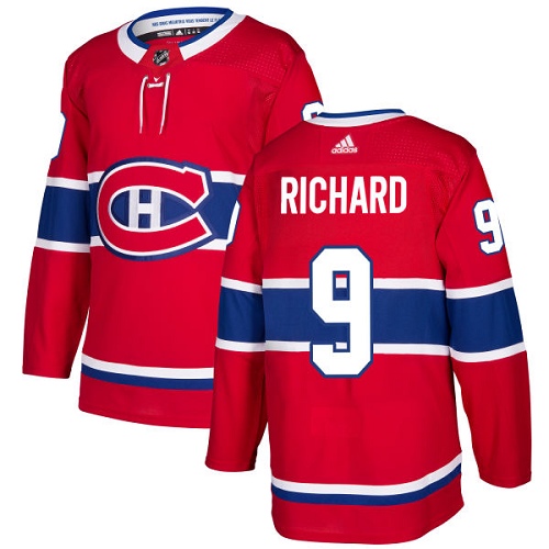Personalized Youth Montreal Canadiens #9 Maurice Richard Red Home Authentic Stitched NHL Jersey