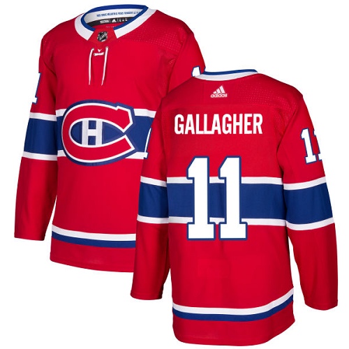 Personalized Youth Montreal Canadiens #11 Brendan Gallagher Red Home Authentic Stitched NHL Jersey