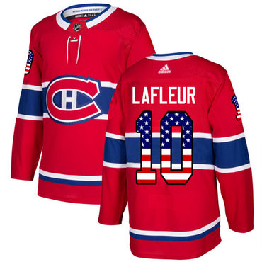 Personalized Youth Montreal Canadiens #10 Guy Lafleur Red Home Authentic USA Flag Stitched NHL Jersey