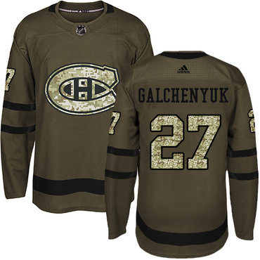 Personalized Youth Montreal Canadiens #27 Alex Galchenyuk Green Salute to Service Stitched NHL Jersey