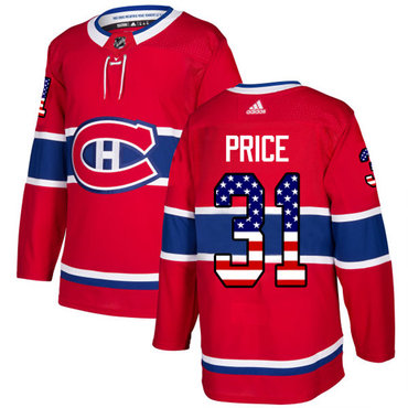 Personalized Youth Montreal Canadiens #31 Carey Price Red Home Authentic USA Flag Stitched NHL Jersey