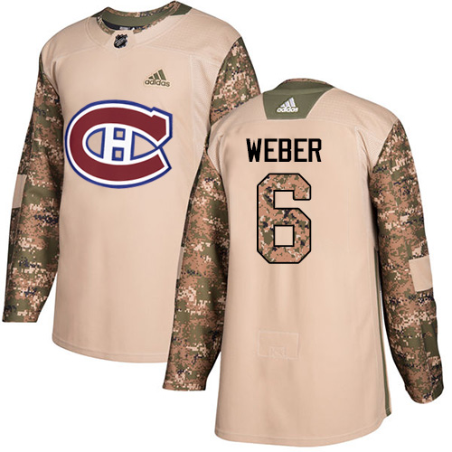 Personalized Youth Montreal Canadiens #6 Shea Weber Camo Authentic 2017 Veterans Day Stitched NHL Jersey