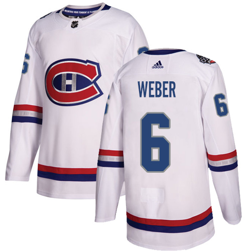 Personalized Youth Montreal Canadiens #6 Shea Weber White Authentic 2017 100 Classic Stitched NHL Jersey
