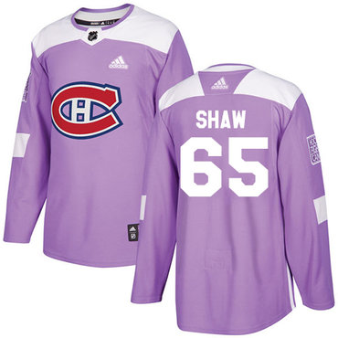 Personalized Youth Montreal Canadiens #65 Andrew Shaw Purple Authentic Fights Cancer Stitched NHL Jersey