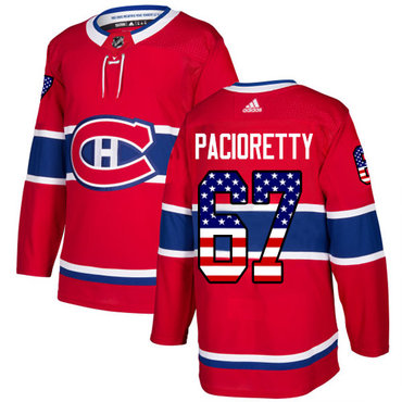 Personalized Youth Montreal Canadiens #67 Max Pacioretty Red Home Authentic USA Flag Stitched NHL Jersey