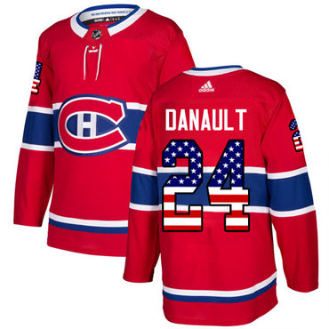 Personalized Youth Montreal Canadiens #24 Phillip Danault Red Home Authentic USA Flag Stitched NHL Jersey