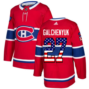 Personalized Youth Montreal Canadiens #27 Alex Galchenyuk Red Home Authentic USA Flag Stitched NHL Jersey