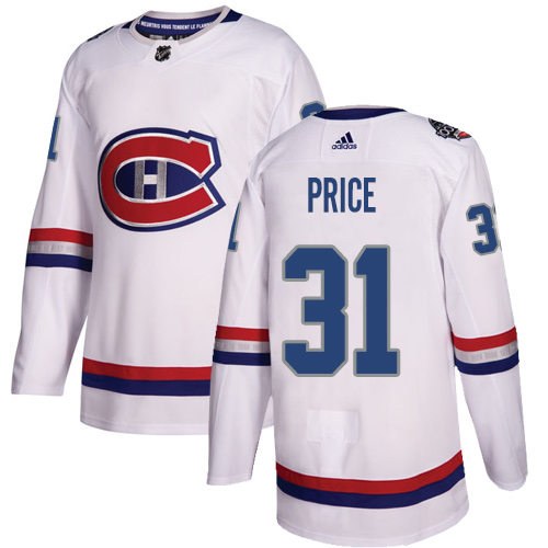 Personalized Youth Montreal Canadiens #31 Carey Price White Authentic 2017 100 Classic Stitched NHL Jersey