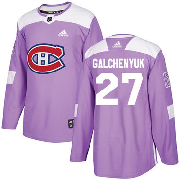 Personalized Youth Montreal Canadiens #27 Alex Galchenyuk Purple Authentic Fights Cancer Stitched NHL Jersey