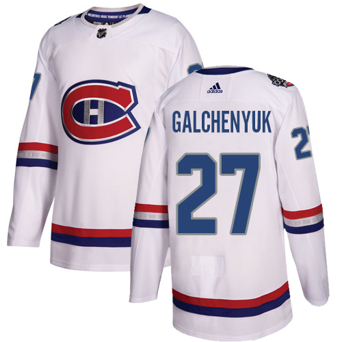 Personalized Youth Montreal Canadiens #27 Alex Galchenyuk White Authentic 2017 100 Classic Stitched NHL Jersey
