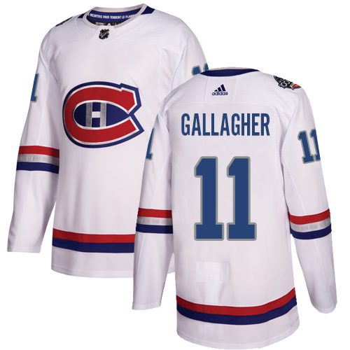 Personalized Youth Montreal Canadiens #11 Brendan Gallagher White Authentic 2017 100 Classic Stitched NHL Jersey