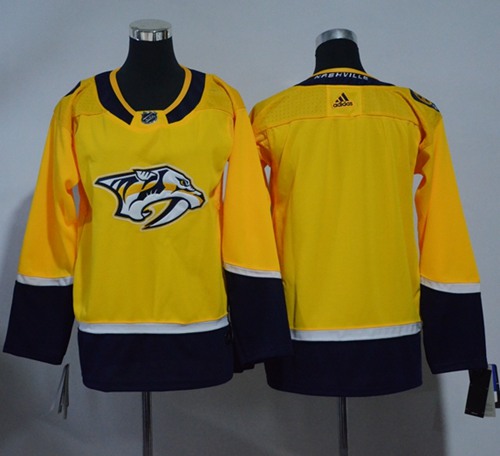 Personalized Youth Nashville Predators Blank Yellow Home Authentic Stitched NHL Jersey